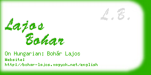 lajos bohar business card